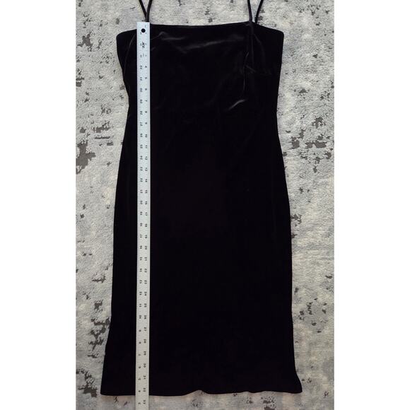 Arianna by Rachel Kaye Black Velvet Bodycon Dress Party Quiet Luxury Feminine - Picture 6 of 11